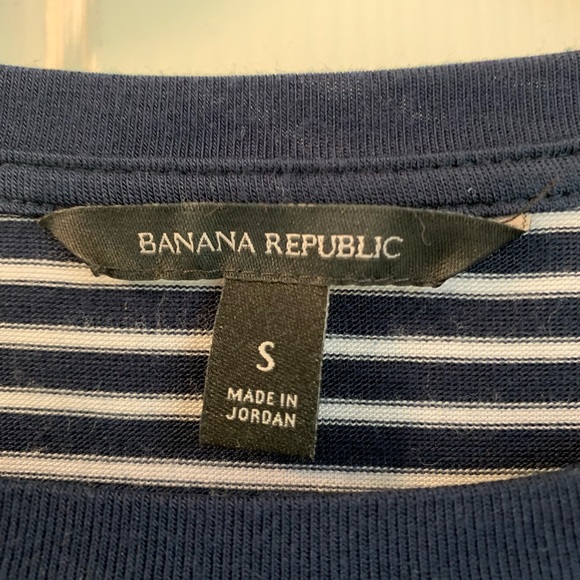 Banana Republic long sleeve navy and white striped tee - Picture 3 of 6